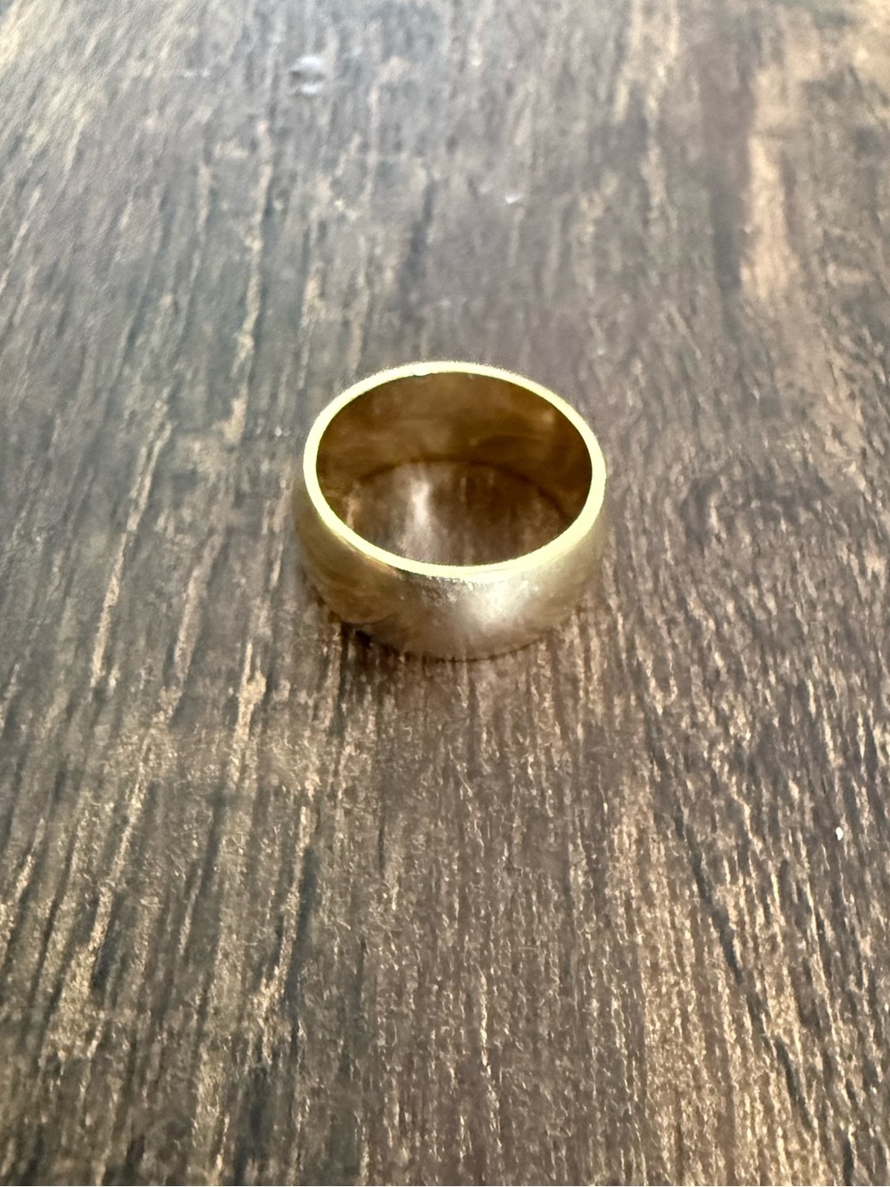 14K Solid Yellow Gold Wide Band Ring 5g Vintage - Picture 2 of 6